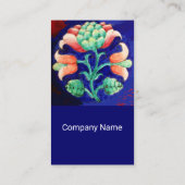 Carte De Visite ROSE BLEU VERT FLEURIE Imaginaire Fleur Cerisier R (Dos)