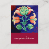 Carte De Visite ROSE BLEU VERT FLEURIE Imaginaire Fleur Cerisier R (Dos)