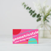 Carte De Visite Rose Bleu Vert Jaune Moderne Simple Géométrique (Debout devant)
