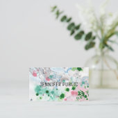 Carte De Visite Rose bleu vert tendance Abstrait élégant Modèle (Debout devant)