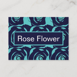 Carte De Visite Rose Bleue Fleur de Navy Bleu