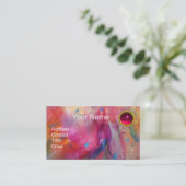 Carte De Visite ROSE BLEUE ROUGE ABSTRAIT WATERCOULEUR Gemstone Ru (Debout devant)