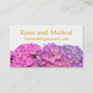 Carte De Visite Rose Blue Hydrangeas élégantes fleurs rose violet