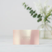 Carte De Visite Rose Blush Pearly Abstrait Minimal Silk Metallic (Debout devant)