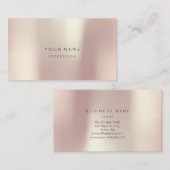 Carte De Visite Rose Blush Pearly Abstrait Minimal Silk Metalux2 (Devant / Derrière)