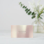 Carte De Visite Rose Blush Pearly Abstrait Minimal Silk Metalux2 (Debout devant)