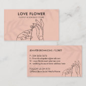 Carte De Visite Rose Blush Simple Clair Main Caress Flower (Devant / Derrière)