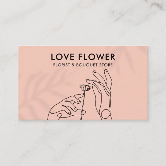 Carte De Visite Rose Blush Simple Clair Main Caress Flower (Devant)