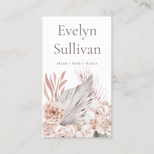 Carte de visite Rose Boho (Devant)