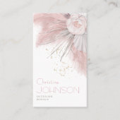 Carte De Visite Rose Boho Bohème Bohème Chic Pampas Grass (Devant)