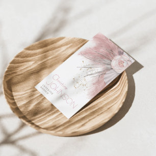 Carte De Visite Rose Boho Bohème Bohème Chic Pampas Grass
