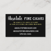 Carte De Visite Rose, boisson et cigare sophistiqués (Dos)