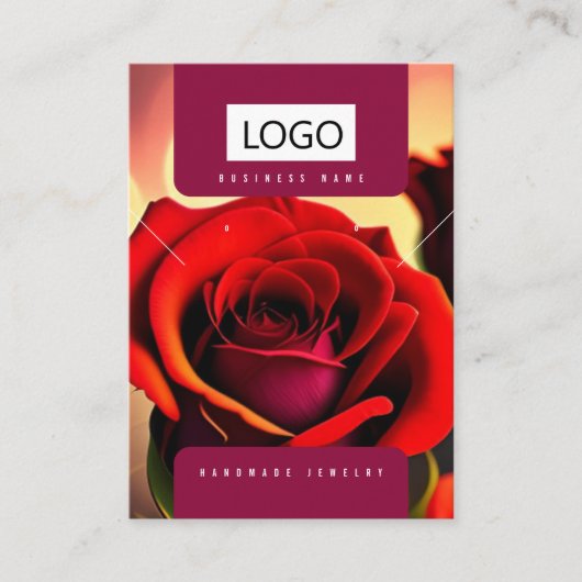 Carte De Visite Rose Boucles d'oreilles en bijoux Collier Display  (Devant)