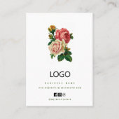 Carte De Visite Rose Boucles d'oreilles en bijoux Collier Display (Dos)