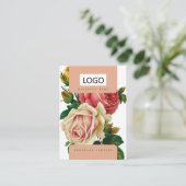 Carte De Visite Rose Boucles d'oreilles en bijoux Collier Display (Debout devant)