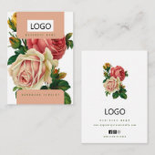 Carte De Visite Rose Boucles d'oreilles en bijoux Collier Display (Devant / Derrière)