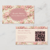 Carte De Visite Rose Bow Branding Blush Romantique (Devant / Derrière)