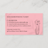 Carte De Visite Rose brillant Toucher la Fleur avec les mains (Dos)