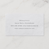 Carte De Visite Rose brossé avec texture blanche et monogramme chi (Dos)