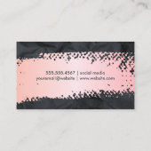 Carte De Visite Rose brossé | Black Crumpled Texture (Dos)