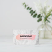 Carte De Visite Rose brossé | MARBRE BLANC (Debout devant)