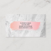 Carte De Visite Rose brossé | MARBRE BLANC (Dos)