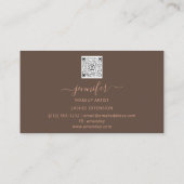 Carte De Visite Rose Brown maquillage artiste logo Lashes QR CODE (Dos)