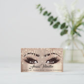 Carte De Visite Rose Brown maquillage Lashes Parties scintillant L (Debout devant)