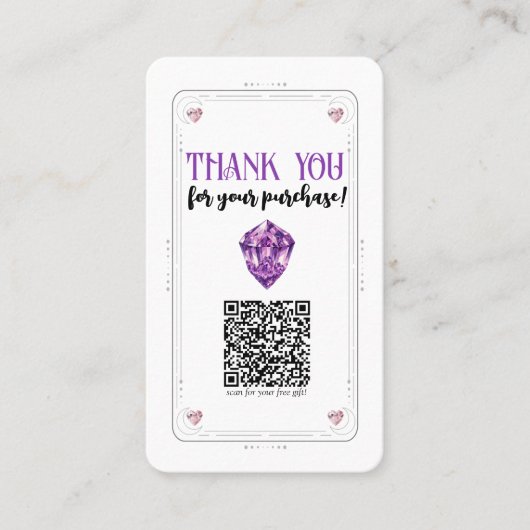 Carte De Visite Rose cardiaque Améthyste Quartz Crystal Social Med (Devant)