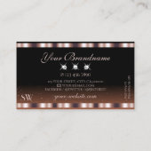 Carte De Visite Rose chatoyant or Brown bijoux étincelants Initial (Dos)