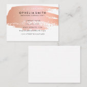 Carte De Visite Rose chaud avec bordure blanche rose brossé (Devant / Derrière)