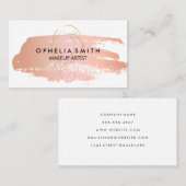 Carte De Visite Rose chaud avec peintre de maquillage à bordure bl (Devant / Derrière)