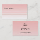 Carte De Visite Rose chaud. Conception élégante simple (Devant / Derrière)