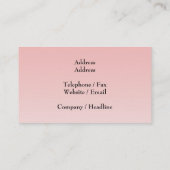 Carte De Visite Rose chaud. Conception élégante simple (Dos)
