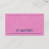 Carte De Visite Rose Chaud Et Bleu Royal Simple Texture Lin Simple (Dos)
