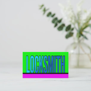 Carte de visite rose chaud Locksmith Hot Green