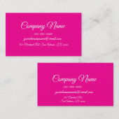 Carte De Visite Rose chaud personnalisé (Devant / Derrière)