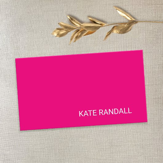 Carte De Visite Rose chaud simple