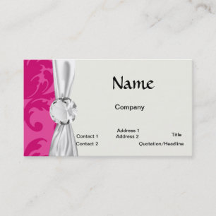 Carte De Visite rose chaud sur rose chic damask motif