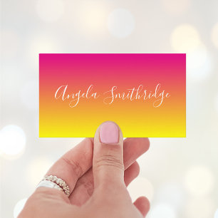 Carte De Visite Rose Chaude et Ombre Jaune