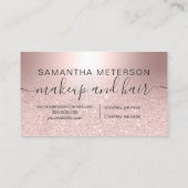 Carte De Visite Rose cheveux de maquillage parties scintillant or (Dos)