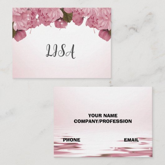Carte De Visite rose chic (Devant / Derrière)