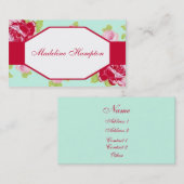 Carte de visite rose chic (Devant / Derrière)