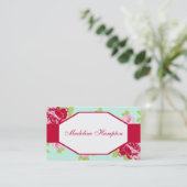 Carte de visite rose chic (Debout devant)