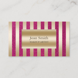 Carte De Visite Rose chic de parties scintillantes et maquilleur