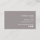 Carte De Visite Rose chic du monogramme | de Chevron (Dos)