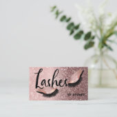 Carte De Visite Rose Chic Gold Blush Parties scintillant rose (Debout devant)