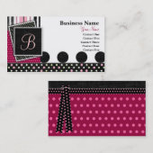 Carte de visite rose chic Krystal (Devant / Derrière)