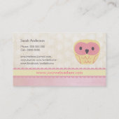 Carte de visite rose chic minable de hibou mignon (Dos)