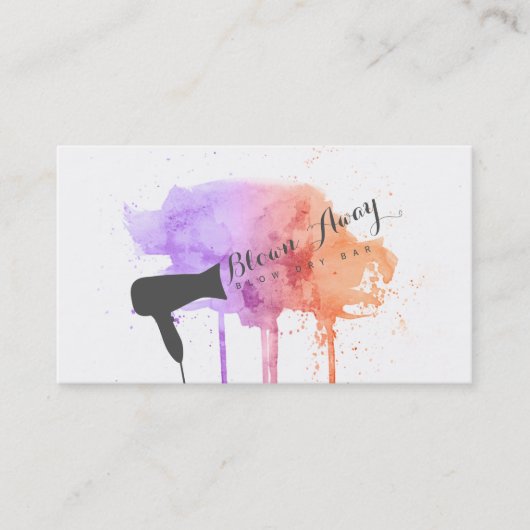 Carte De Visite rose chic moy dry bar hairstylist (Devant)